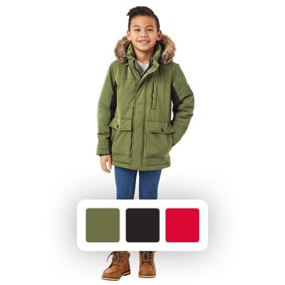 Boys green sale parka coat