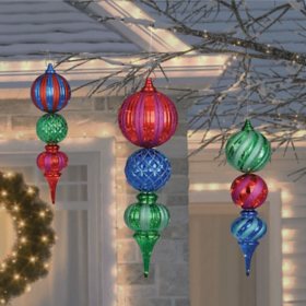 Member's Mark Set of 3 Jumbo Ornaments/Lawn Stakes - Multicolor