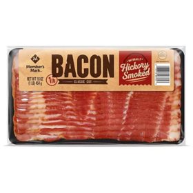 Member's Mark Naturally Hickory Smoked Bacon, 1 lb., 3 pk.