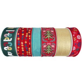 Member’s Mark 6-Pack Premium Wired Ribbon (Boho Christmas Collection)