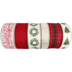 Member’s Mark 6-Pack Premium Wired Ribbon (Cottage Christmas Collection)