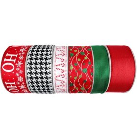 Member’s Mark 6-Pack Premium Wired Ribbon (Festive Holiday Collection)