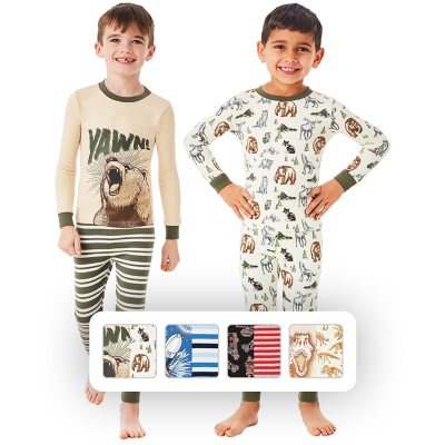 Member s Mark Boys 4 Piece Tight Fit Soft Cotton Pajama Set