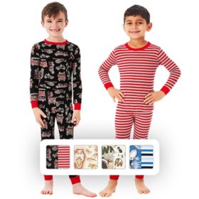 Member's Mark Boys 4 Piece Tight Fit Soft Cotton Pajama Set