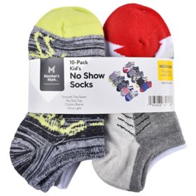 Member's Mark Kid's No Show Socks, 10 Pack