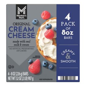 Member's Mark Cream Cheese Bar 8 oz., 4 pk.