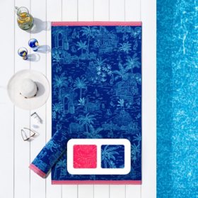 Member's Mark Oversized Fashion Beach Towel, 40" x 72", Assorted Designs (Set of 2) 