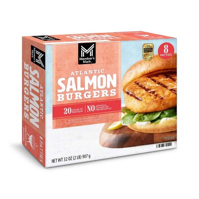 Member's Mark Atlantic Salmon Burgers, Frozen, 1/4 lb., 8 ct. - Sam's Club