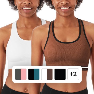 2-Pack Girls Seamless Racerback Sports Bras - Ultimate Comfort