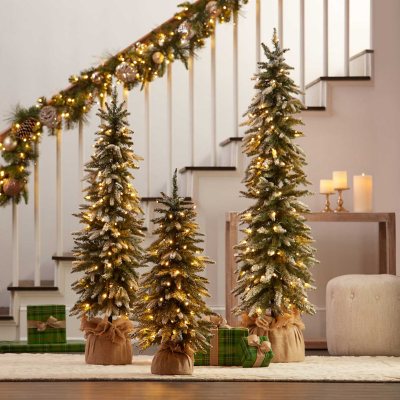 3' Pre Lit Christmas Tree With Red Burlap Wrap by Place & Time