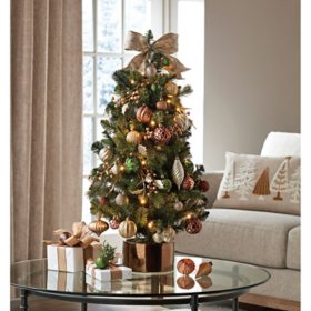Member's Mark Pre-Lit 32" Holiday Tree & Decorating Kit - Greens & Metallics