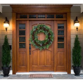 Member's Mark 36" Pre-Lit Mixed Greenery Wreath