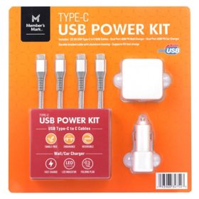 Member's Mark USB PD Power Pack for Type-C Devices - With Car & Wall Charger & 2 USB-C Cables