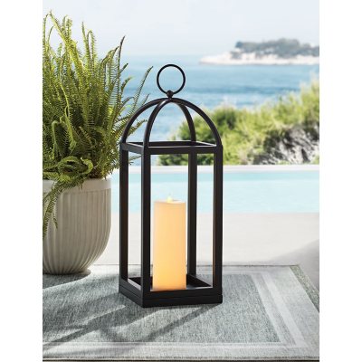 Member's Mark 28" Black Lantern with Flameless Pillar Candle