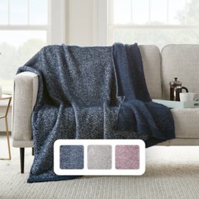 Member's Mark Luxury Premier Collection Herringbone Cozy Knit Throw (Assorted Colors)