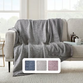 Member's Mark Luxury Premier Collection Herringbone Cozy Knit Throw (Assorted Colors)