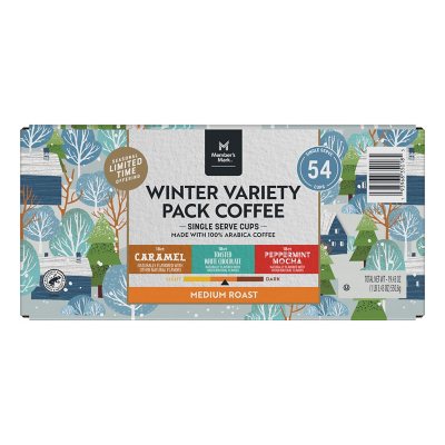 Shop Member's Mark Single Serve Coffee Pods, Winter Variety Pack.