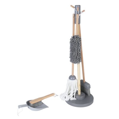 Wooden Children Cleaning Tools Set Mini Broom Mop Dustpan for Kids