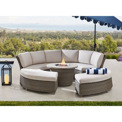 Member’s Mark Hampton 5-Piece Sectional Seating Patio Set with Fire Pit