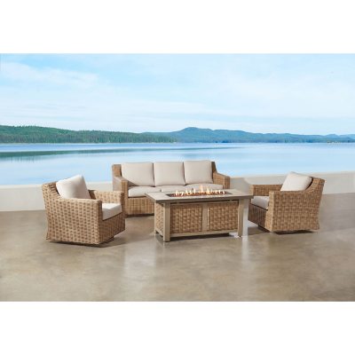 Member s Mark Breck 4 Piece Deep Seating Set with Fire Pit Sam s Club