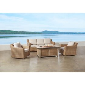 Member's Mark Breck 4-Piece Deep Seating Set with Fire Pit