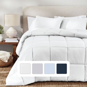 Brookside Down Alternative Reversible Quilted Comforter with Duvet Tabs (Queen - Grey/White)