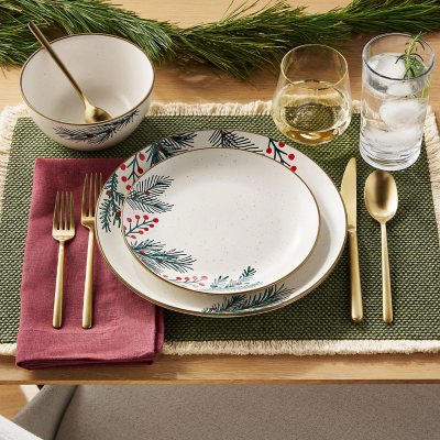 Member s Mark 12 Piece Stoneware Holiday Dinnerware Set Sam s Club