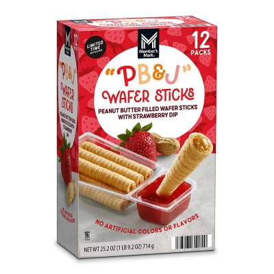 Member's Mark Peanut Butter and Jelly Wafer Sticks 2.1 oz., 12 pk