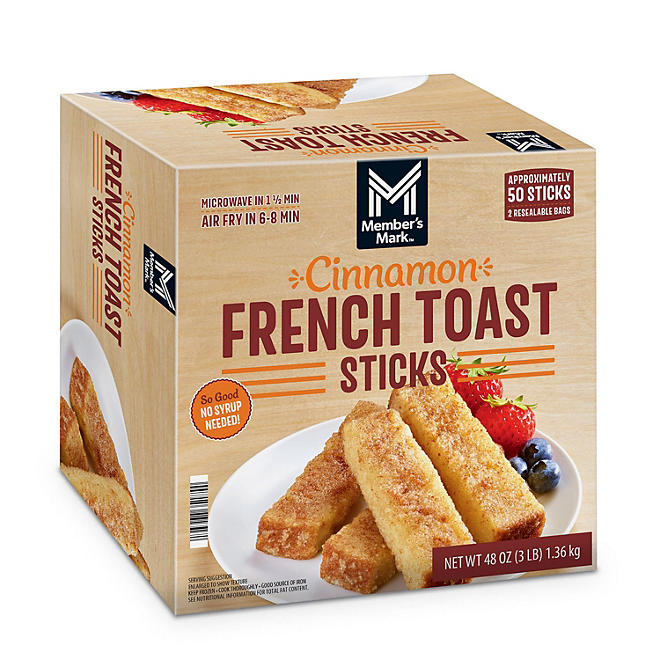 Member's Mark Cinnamon French Toast Sticks, Frozen, 48 oz.