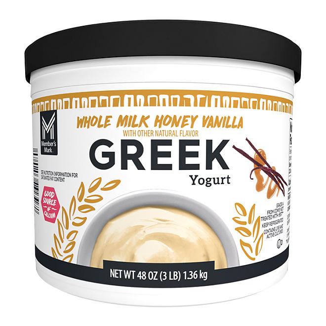 Member's Mark Honey Vanilla Whole Milk Greek Yogurt, 48 oz.