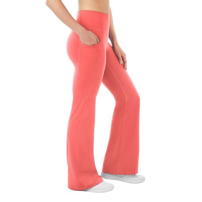 Premium Cotton Fold-Over Yoga Flare Pants Everyday Leggings Stretchy Gym  Workout 