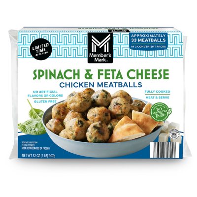 Member's Mark Spinach and Feta Cheese Chicken Meatballs (32 oz.) - Sam ...