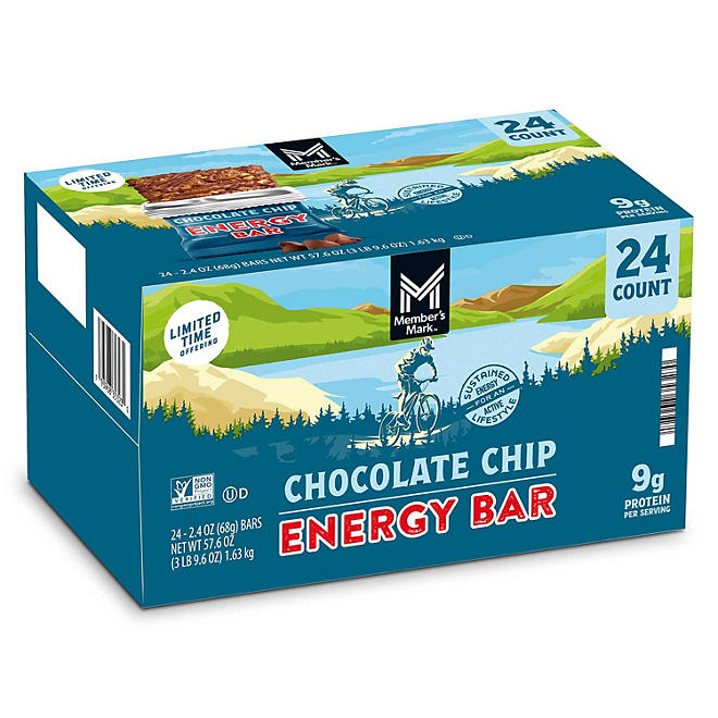 Member's Mark Chocolate Chip Energy Bar 2.4 oz., 24 pk.