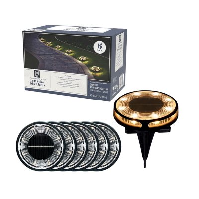 Member's Mark 6-Pack Matte Black LED Solar Disc Lights - 30 Lumens (incomplete) 