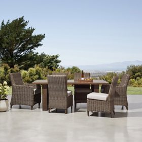 Appel outdoor 7 piece dining set with discount cushions