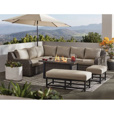 Member s Mark Athena 7 Piece Sectional with Firepit Sam s Club