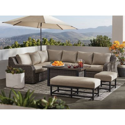 Patio sectionals with online fire pit