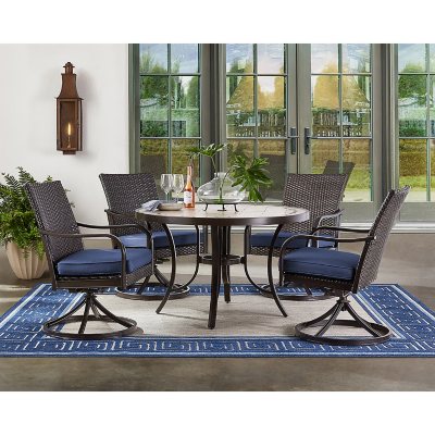 Member s Mark Heritage 5 Piece Round Dining Set Indigo Blue