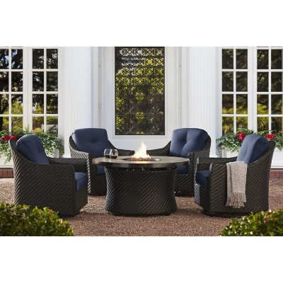 Member’s Mark Agio Heritage 5-Piece Outdoor Fire Pit Chat Set with Sunbrella Fabric