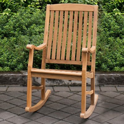 Members mark store teak rocking chair