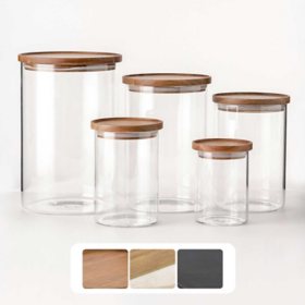 Member's Mark 5-Piece Glass Canisters, Choose Color