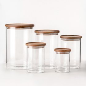 Member's Mark 5-Piece Glass Canisters (Assorted Colors)