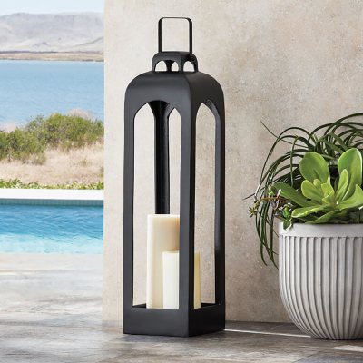 Member's Mark Large Double Strap Metal Lantern - Black - Sam's Club