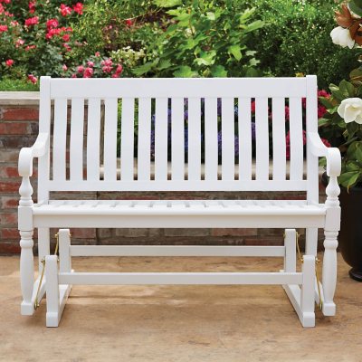 Outdoor wood glider online bench