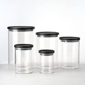 Member's Mark 5-Piece Glass Canisters, Choose Color