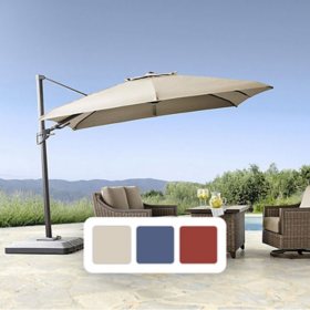 Member's Mark 10' Square Offset Umbrella with Sunbrella Fabric