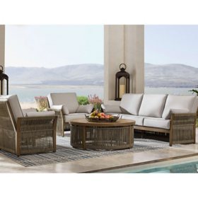 Member's Mark Monterrey Collection 4-Piece Cushioned Woven Deep Seating Set