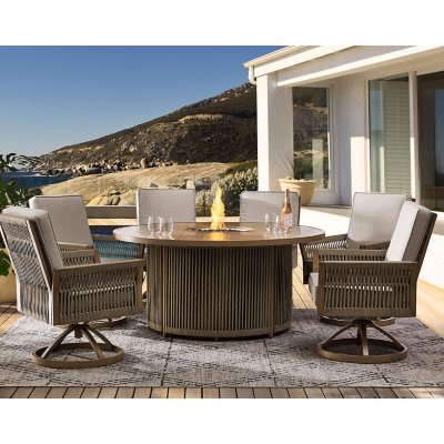 7 piece outdoor best sale dining set round table