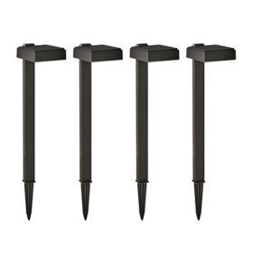 Member's Mark Matte Black LED Solar Down Lights, 4-Pack