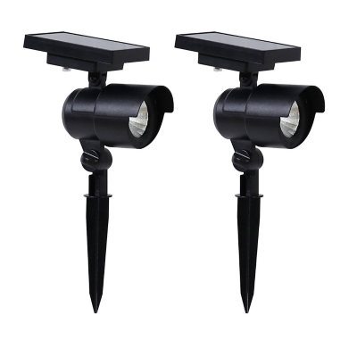 (incomplete) Member's Mark 2-Piece LED Solar Spot Lights - Matte Black